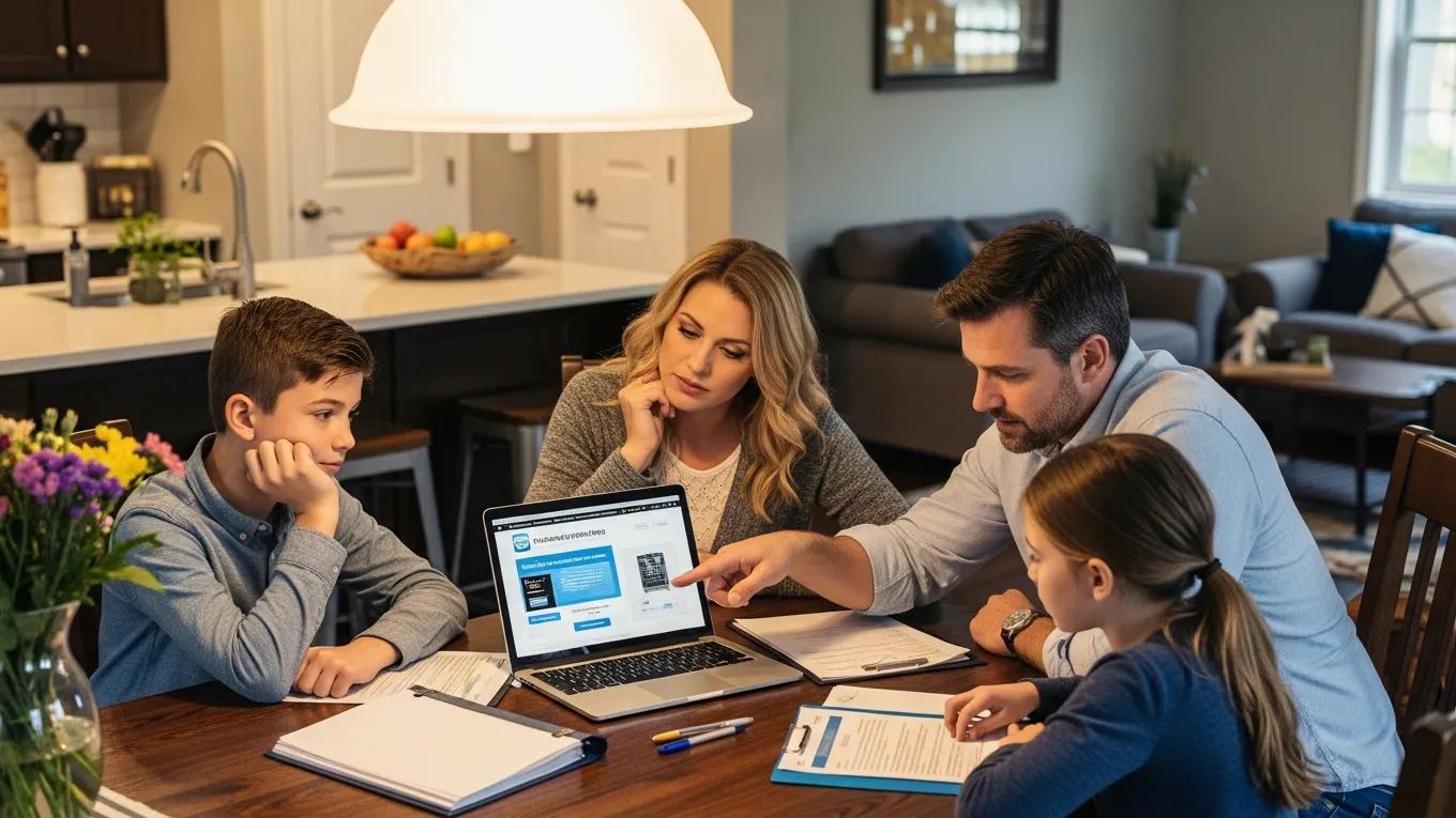 24/7 Emergency HVAC Repair in Central Texas 2 Family discussing HVAC financing options at home